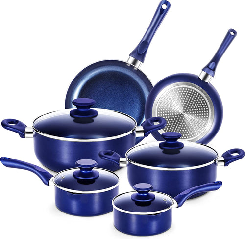 6 Pieces Pots and Pans Set,Aluminum Cookware Set, Nonstick - EK CHIC HOME