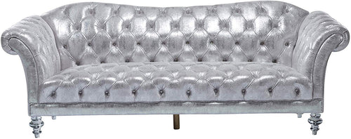Dixie Sofa & Loveseat , Metallic Silver - EK CHIC HOME