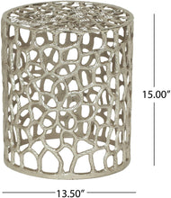 Load image into Gallery viewer, Modern Iron Mesh Accent Table, Nickel Antique - EK CHIC HOME