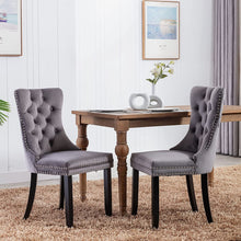 Load image into Gallery viewer, Velvet Upholstered Dining Chair Set of 2,Button Tufted Wingback - EK CHIC HOME