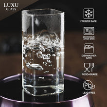 Load image into Gallery viewer, Drinking Glasses 13 oz, Thin Square Glasses Set of 4 - EK CHIC HOME