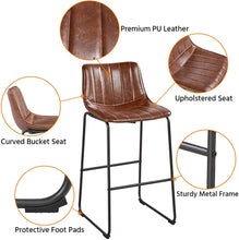 Load image into Gallery viewer, 30&#39;&#39; Height Fashionable Pub Stool Leather Chairs-Set of 4 - EK CHIC HOME