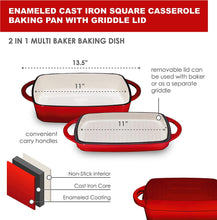 Load image into Gallery viewer, Enameled Square Cast Iron Large Baking Pan - EK CHIC HOME