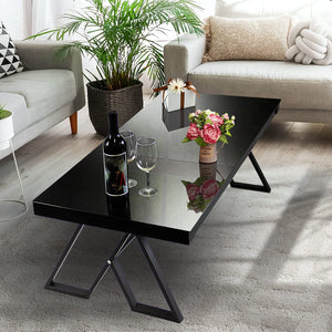 Tempered Glass Tea Table Coffee Table Cocktail Desk Table - EK CHIC HOME