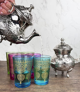 Luxury Moroccan Tea Serving Set with Teapot - EK CHIC HOME