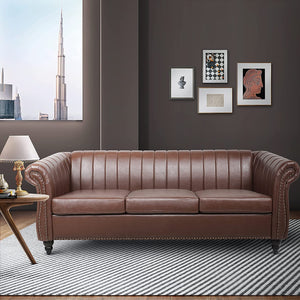 Chesterfield Sofa for Living Room, 3 Seater Sofa - EK CHIC HOME