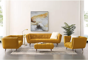 Modern Tufted Fabric Upholstered Sofa Chaise - EK CHIC HOME