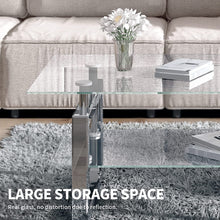 Load image into Gallery viewer, Mirrored Coffee Table with 2 Mirror Square Legs - EK CHIC HOME