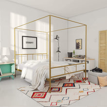 Load image into Gallery viewer, Marion Canopy Bed Frame, Gold - EK CHIC HOME