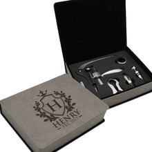 Load image into Gallery viewer, Custom Engraved 5 Piece  Wine Tool Opener Accessories Gift Box Set - EK CHIC HOME
