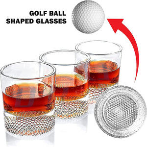 Golf Ball Whiskey Glasses Set of 4 - 8oz Golf Gifts - EK CHIC HOME