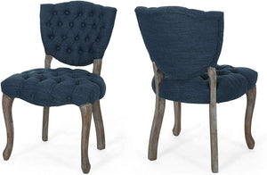 Tufted Dining Chair with Cabriolet Legs (Set of 2) - EK CHIC HOME