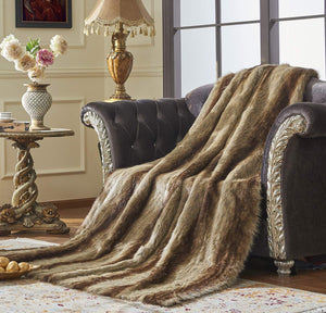 Fashion Faux Fur Throw, Blankets for Bed Super Soft Fiber (60x70(INCH) - EK CHIC HOME