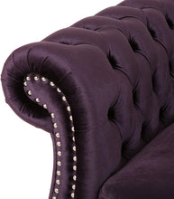 Load image into Gallery viewer, 5 Seater Velvet Tufted Chesterfield Sectional BlackBerry - EK CHIC HOME