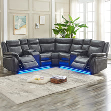 Load image into Gallery viewer, Sectional Recliner Sofa Set with 2 Consoles Set for Living Room - EK CHIC HOME