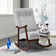 Load image into Gallery viewer, Upholstered Rocking Chair with Fabric Padded Seat - EK CHIC HOME