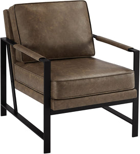 Accent Chair Set Upholstered Retro Arm Chair with Metal Legs - EK CHIC HOME