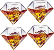 Load image into Gallery viewer, Set of 4 Diamond Whiskey &amp; Wine Glasses 10oz - EK CHIC HOME