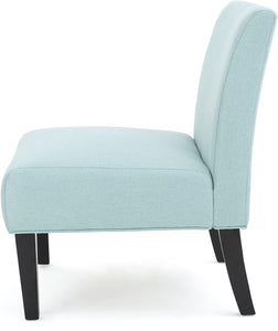 Contemporary Fabric Slipper Accent Chair (Set of 2), Light Blue - EK CHIC HOME