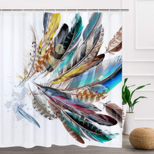 Load image into Gallery viewer, Colorful Feather Shower Curtain Waterproof with 12 Hooks - EK CHIC HOME