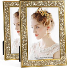 Load image into Gallery viewer, 8x10 Picture Frames Pack of 2, white Bling Metal Picture Frame, - EK CHIC HOME