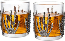 Load image into Gallery viewer, Skeleton Hand Wine Glass Set of 2 by The Wine Savant - 10 oz Glasses - EK CHIC HOME