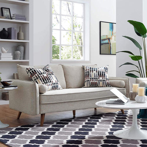 Contemporary Modern Fabric Upholstered Sofa In Teal - EK CHIC HOME