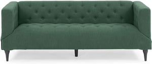 Contemporary Fabric Upholstered Tufted 3 Seater Sofa - EK CHIC HOME
