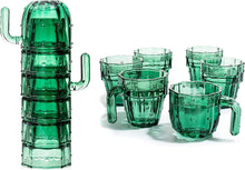 Load image into Gallery viewer, Cactus Stackable Glasses, Stacktus, Water, Wine or Juice Set of 6 - 10 oz - EK CHIC HOME