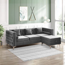 Load image into Gallery viewer, Sectional Sofa with Chaise Lounge, L-Shaped Couch with Storage Ottoman - EK CHIC HOME