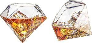 Set of 4 Diamond Whiskey & Wine Glasses 10oz - EK CHIC HOME