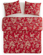 Load image into Gallery viewer, Red Floral Comforter Set, Vintage Flowers Pattern Printed - EK CHIC HOME