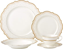 Load image into Gallery viewer, Vintage Gold Dot 20-pc Dinnerware Set &#39;Pure Gold&#39;, Premium - EK CHIC HOME