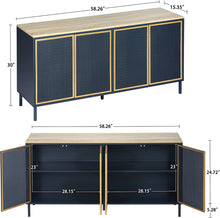 Load image into Gallery viewer, Accent Cabinet, Sideboard Buffet Console (Blue Gold) - EK CHIC HOME