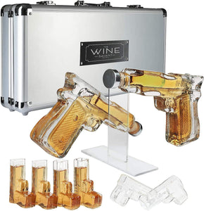 Pistol Whiskey Gun Decanter & Pistol Shot Glasses Set - EK CHIC HOME