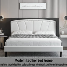 Load image into Gallery viewer, Full Size Bed Frame Modern Faux Leather Upholstered - EK CHIC HOME