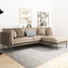 Load image into Gallery viewer, 84&quot; Sectional Sofa - L Shaped Leather and Premium Linen - EK CHIC HOME