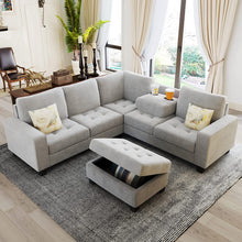 Load image into Gallery viewer, Reversible Sectional Sofa Set, Modern L-Shaped - EK CHIC HOME