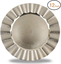 Load image into Gallery viewer, Round 13 Inch Plastic Charger Plates with Eletroplating Finish (12, Reef Gold) - EK CHIC HOME