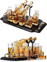 Load image into Gallery viewer, Pistol Gun Whiskey Whiskey &amp; Wine Decanter 300ml with 6 - 3oz - EK CHIC HOME