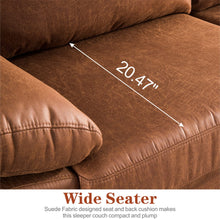 Load image into Gallery viewer, Suede Fabric Sofa 3-Seat L-Shape Sectional Set w/Chaise (Brown) - EK CHIC HOME