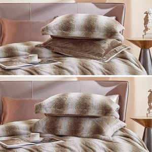 Soft Brown Duvet Cover Set, Ombre Fuzzy Bedding Duvet Covers - EK CHIC HOME