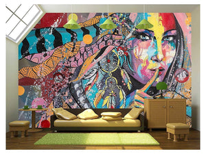 Illustration,Digital Painting - Removable Wall Mural | Self-adhesive Large Wallpaper - 100x144 inches - EK CHIC HOME