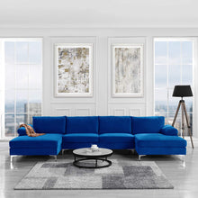 Load image into Gallery viewer, Large Velvet Fabric U-Shape Sectional Sofa, Double Extra Wide Chaise - EK CHIC HOME