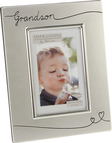 Silverplated Grandson Photo Frame 4 x 6 - EK CHIC HOME