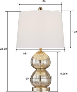 Table Lamps Set of 2 with Gold Mercury Glass - EK CHIC HOME