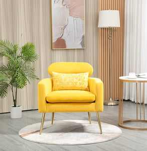 Modern Velvet Accent Chair with A Small Pillow - EK CHIC HOME