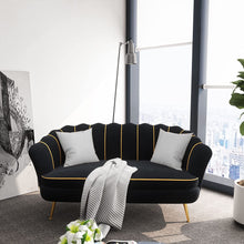 Load image into Gallery viewer, Velvet Loveseat Sofa with Gold Legs, Modern Club 2-Seater - EK CHIC HOME