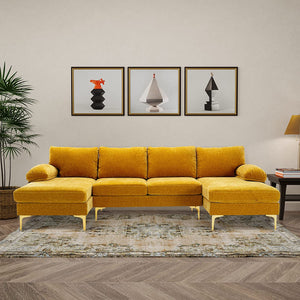 U Shaped Sectional Couch-Large Modular Sectional Sofa - EK CHIC HOME