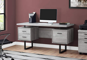 Computer Desk with Drawers - Contemporary Style - 60" L - EK CHIC HOME